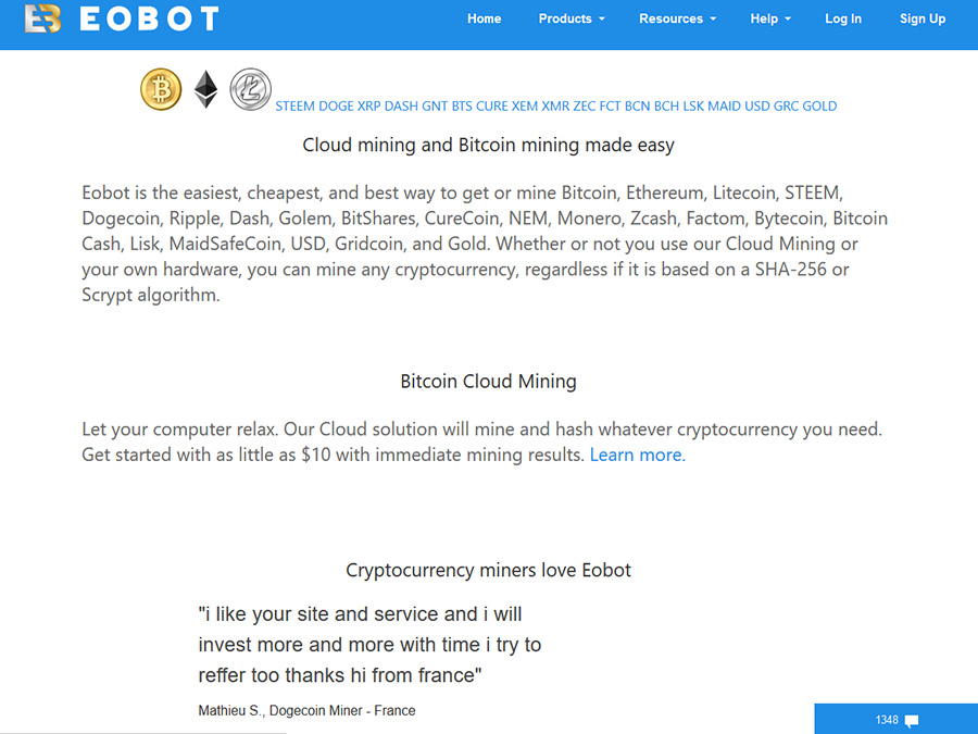 EoBot - Заработок Биткоин на облачном майнинге