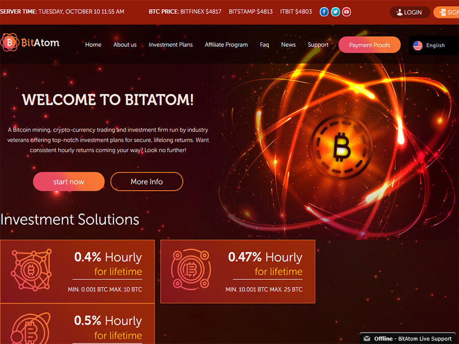 BitAtom Limited - сверхдоход от инвестиций в Bitcoin, заработок криптовалюты