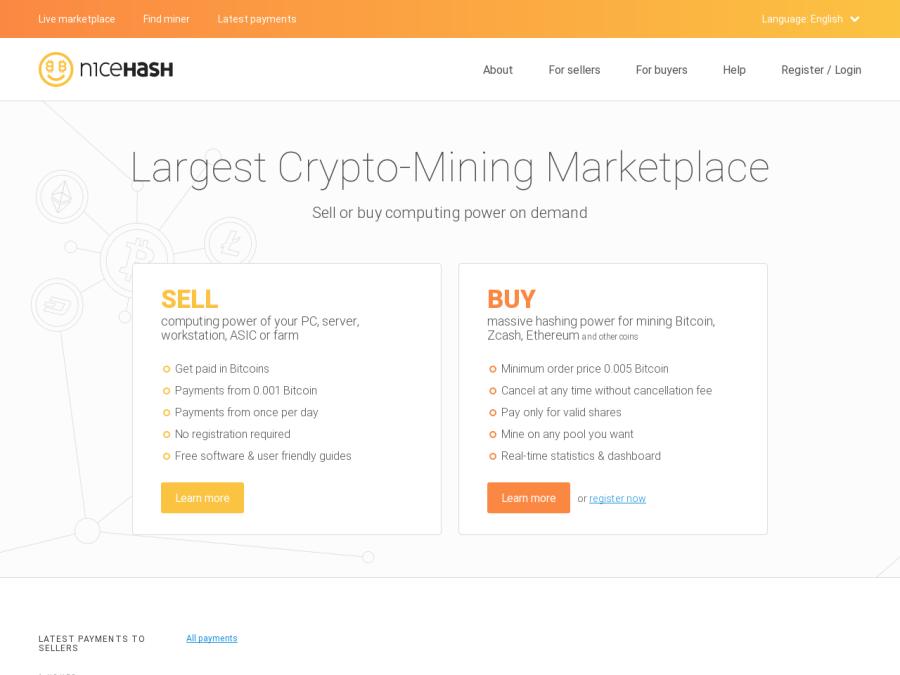 NiceHash - рынок криптомайнинга, софт для заработка Bitcoin