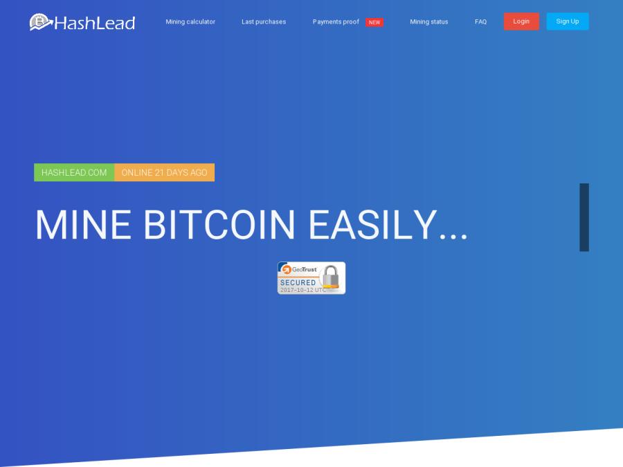HashLead - добыча Bitcoin и USD на псевдо облачном майнинге с доходом 6% за сутки