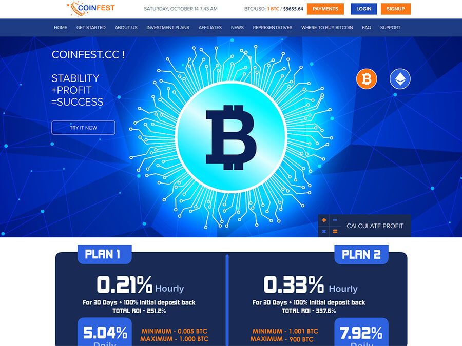 CoinFest - инвестиции в криптовалюту, заработок Bitcoin и Ethereum