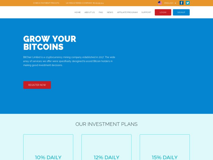 BitChair Limited - разработка криптовалютных систем, заработок на инвестициях Bitcoin