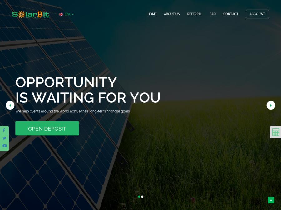 SolarBit - 3% в день пожизненно, заработок USD и BTC в хайпе, депозит 10 $