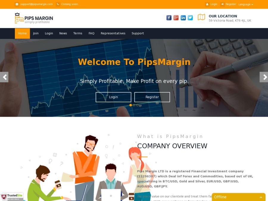 PipsMargin - 60% в месяц и больше от хайп-инвестиций на 15 - 30 дней, 10 $