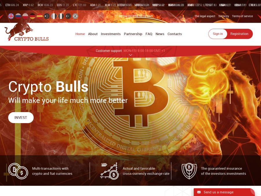 Crypto Bulls - стабильные инвестиции с доходом от +1% в сутки и выше, 50$