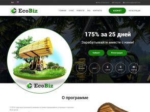 EcoBiz - профит +3% за сутки в USD, заработок в сверхдоходном хайпе, от 5$