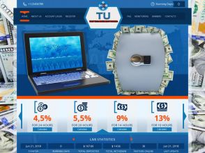 TuHyip - почасовой хайп с доходом от 4.5% за час на 24 часа, депозит от 1 $
