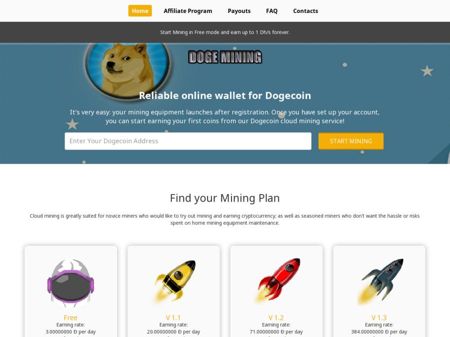 Doge Mining - новый псевдо майнинг DogeCoin с доходом от +3%, от 300 DOGE