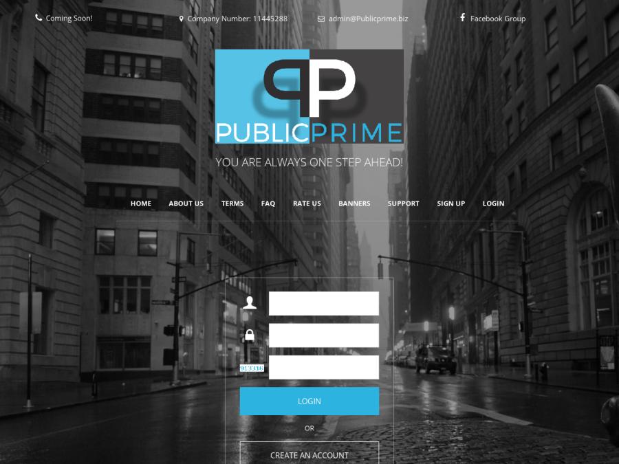 Public Prime LTD - сверхдоходный хайп, от +3.1% в день на 1 - 100 дн., 10$