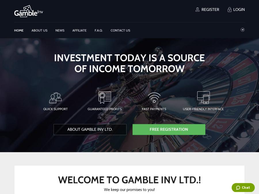 GambleInv - криптовалютный HYIP - проект, выгодные инвестиции от 20 USD