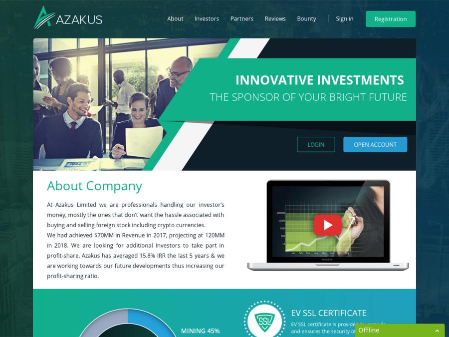 Azakus Limited - заработок в интернете на хайпе от 2% в день на 60 дн., 20$