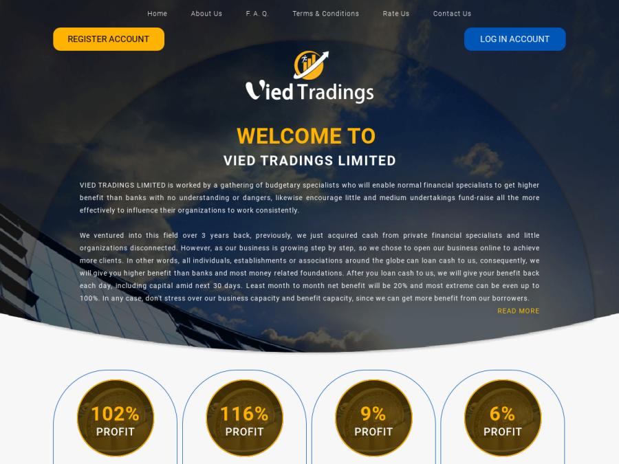 Vied Tradings Limited - инвестиции в HYIP проект с доходом от 2%, депо 10$