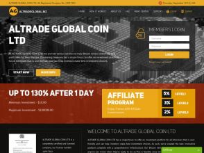 Altrade Global Coin LTD - инвестиции со средним доходом от +1% в день, 10$