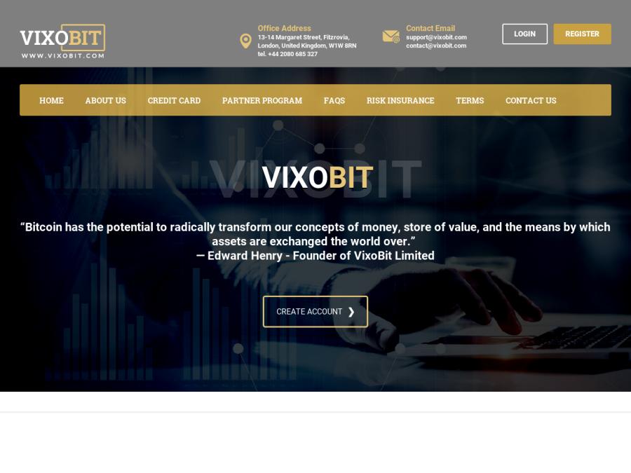 Vixo Bit Limited - заработок на инвестициях +21% за 11 дней, депозит 30 USD