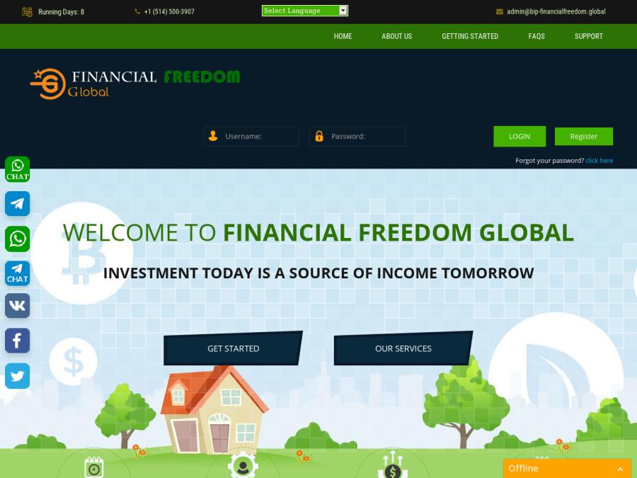 Financial Freedom Global ltd - высокодоход от 25$, заработок 35% за 27 дней