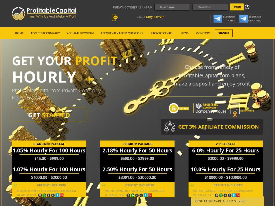 Profitable Capital Ltd - свежий среднедоходный почасовик от 4.3% на 30 дн.