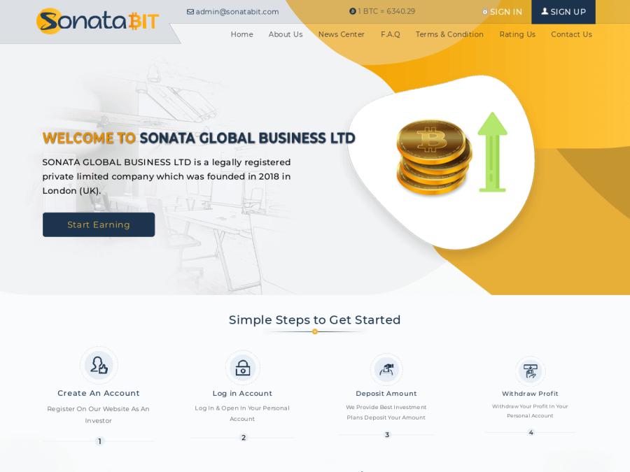 Sonata Global Business LTD - хайп-средник с доходом от 22.6% в месяц, от 20$