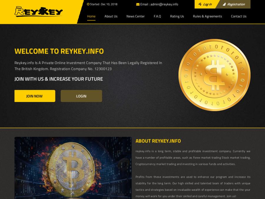 ReyKey Info - почасовой фаст, хайп-новинка с доходом от +3% в час на 36 ч