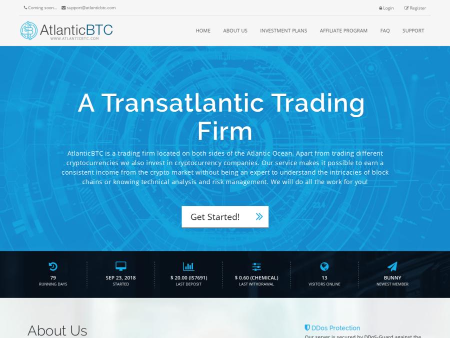 AtlanticBTC - заработок онлайн от 1.8% в день, бывший партизан, от 10 USD
