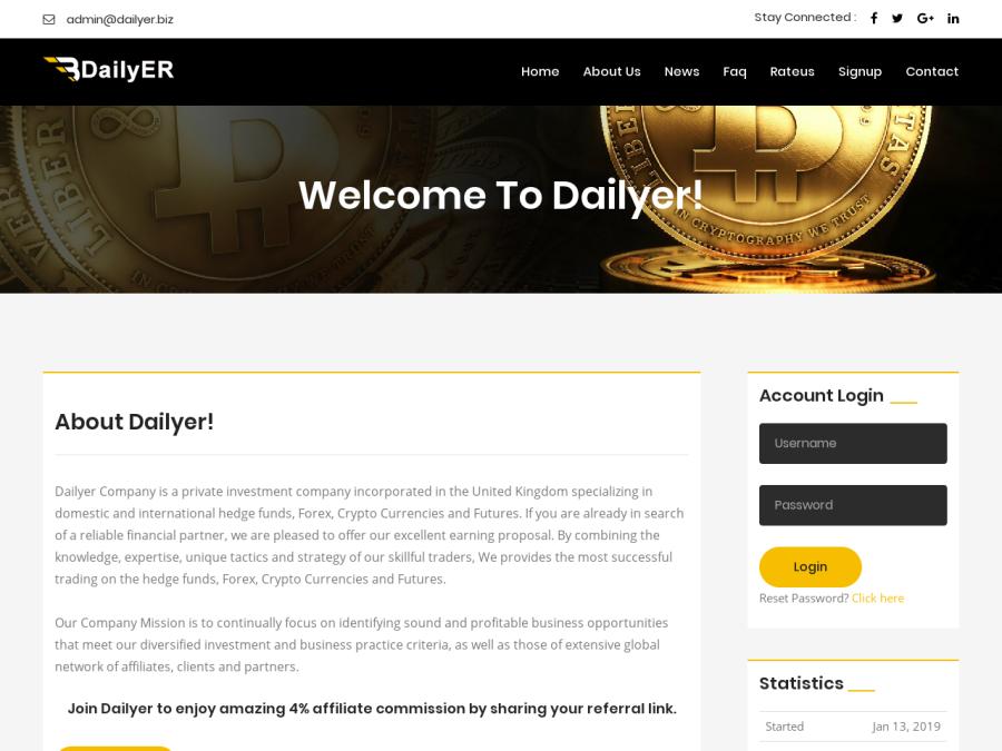 Dailyer Company - свежий фаст-хайп от +2.5% за день на 5 суток, депозит $10