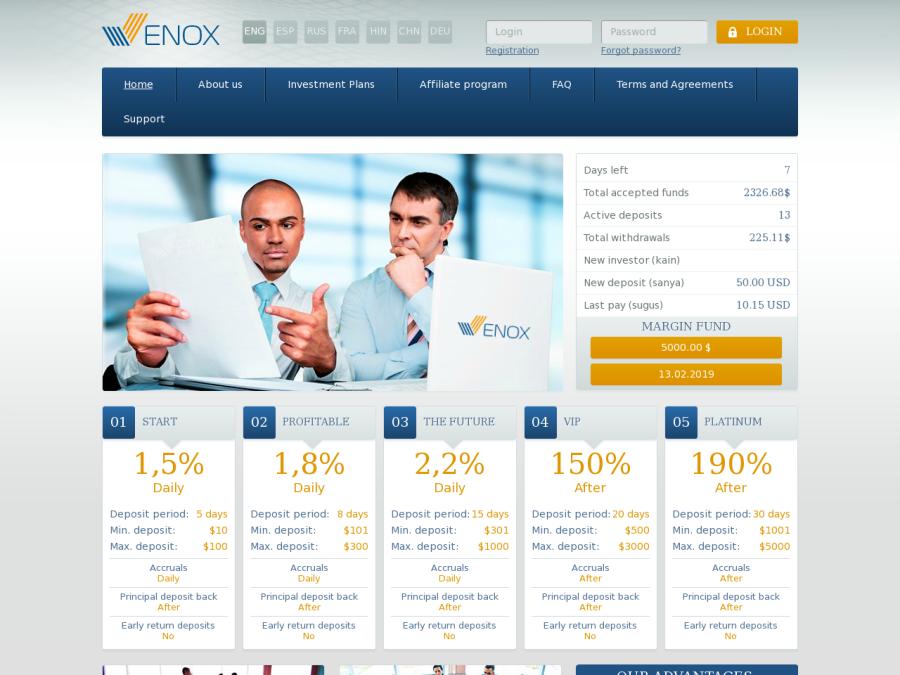Venox LTD - заработок на автомате от +1.5% в день на 5 суток, депо от $10