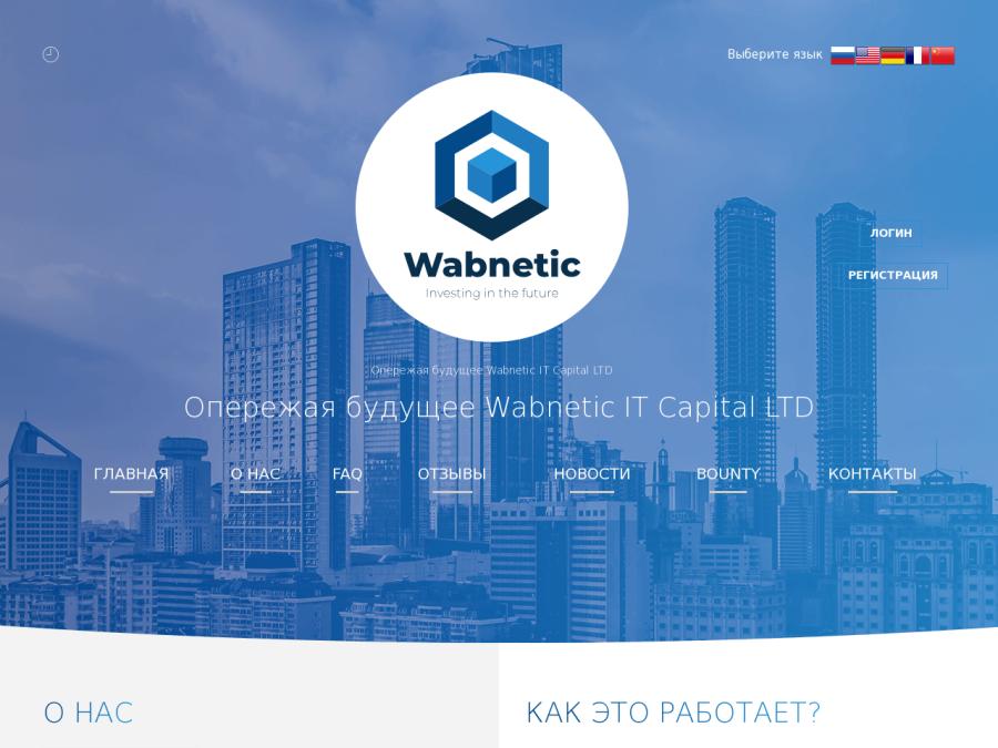 Wabnetic IT Capital LTD - инвестиции от $25 с доходом от +2% в день и выше