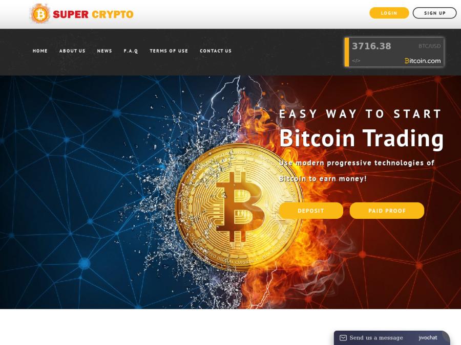 Super Crypto Ltd - заработок каждый час от 0.88% на 120 часов, депозит $25
