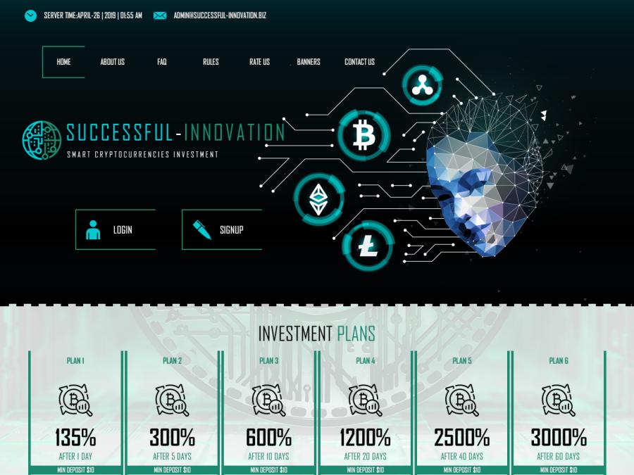 Successful Innovation - HYIP платит с 6 апреля, от +4% в день / 120% в месяц