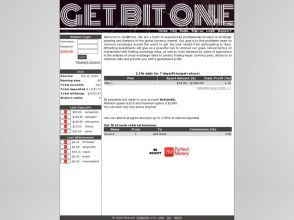 GetBitOne - партизанский хайп с доходом +2.1% в день на 7 суток, депо $10