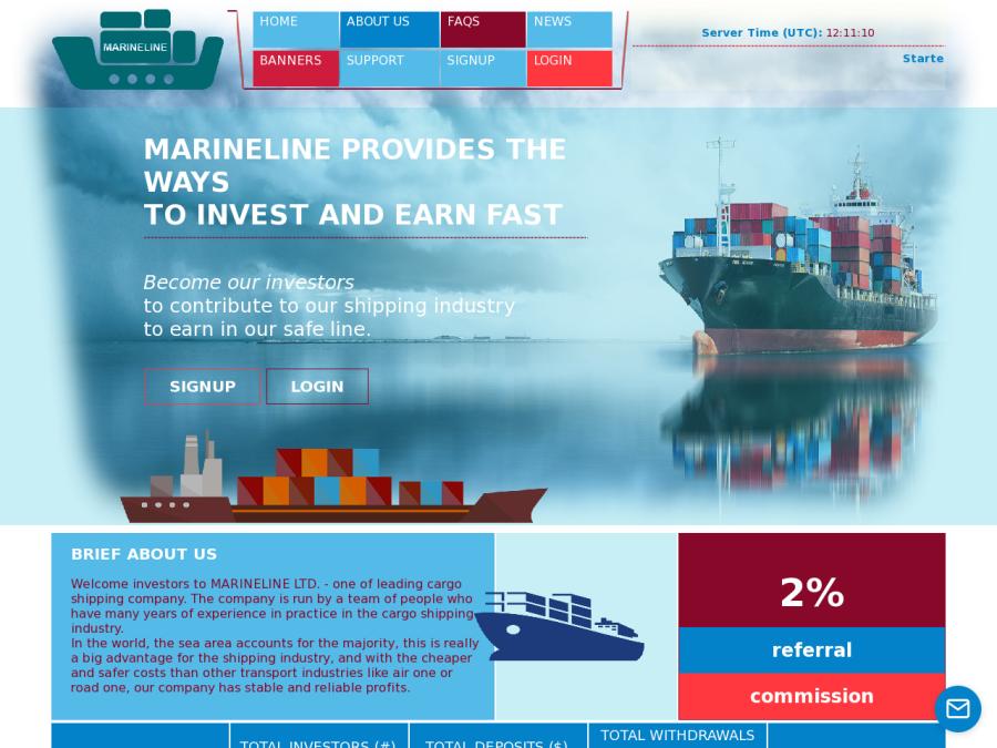 MarineLine LTD - инвестиции под +1.5 процента в день / 45% в месяц, деп $20