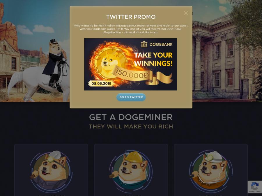 DogeBank IO - низкодоходный псевдомайнинг DOGE: 2 - 4% в день на 40 суток