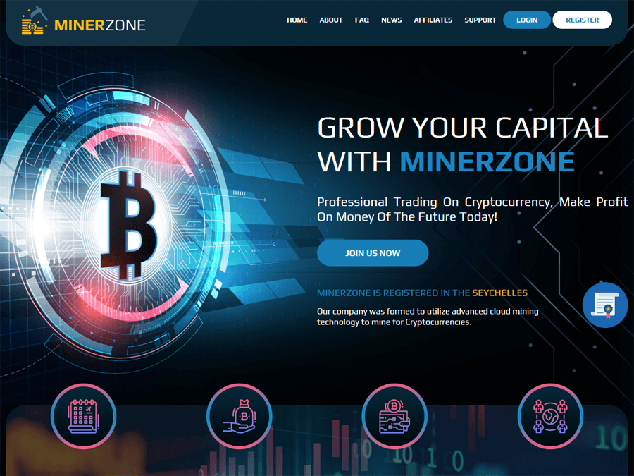 MinerZone - новый зарубежный FAST: 25% в день на 5 дней, депозит от $20