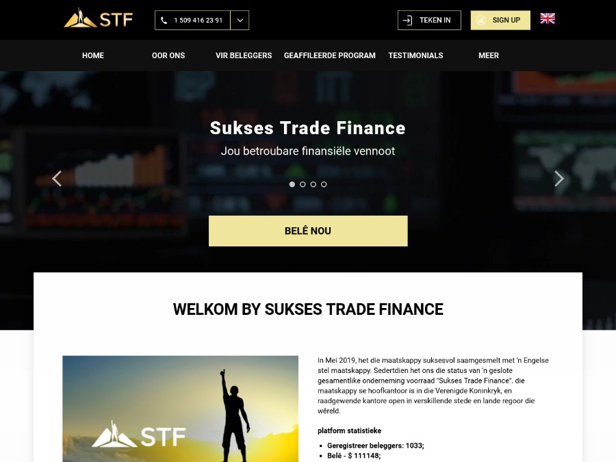 Success Trade Finance - STF - хайп с профитом от 1% в рабочие дни на 150 дн.