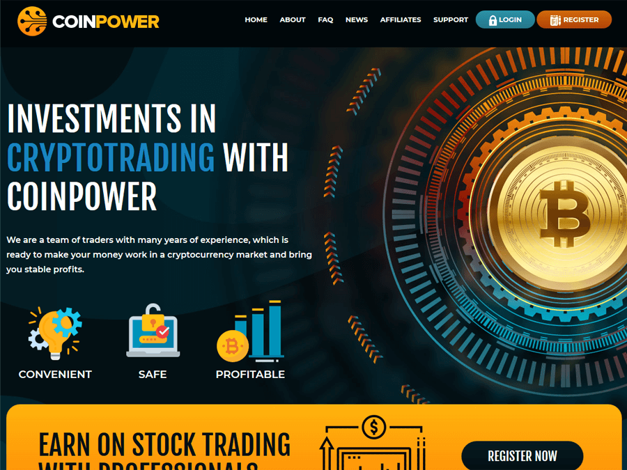 CoinPower - новый сверхдоходный проект, от 15% в сутки на 10 дней, от 20$