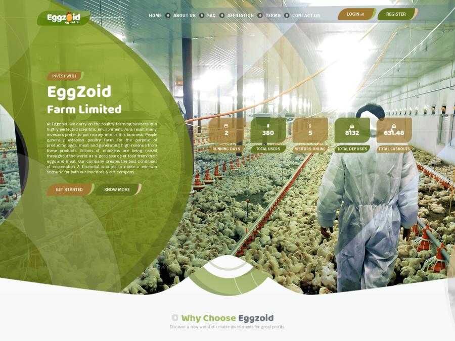 Eggzoid Farm Ltd - 7% на 22 дня или 110% после 10 дней, депозиты от 20 USD