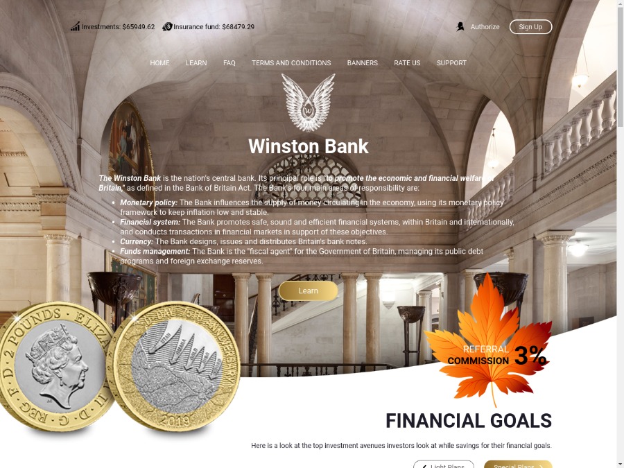Winston Bank - стабильный платящий фаст с доходом от 2.1% за день, 10 USD