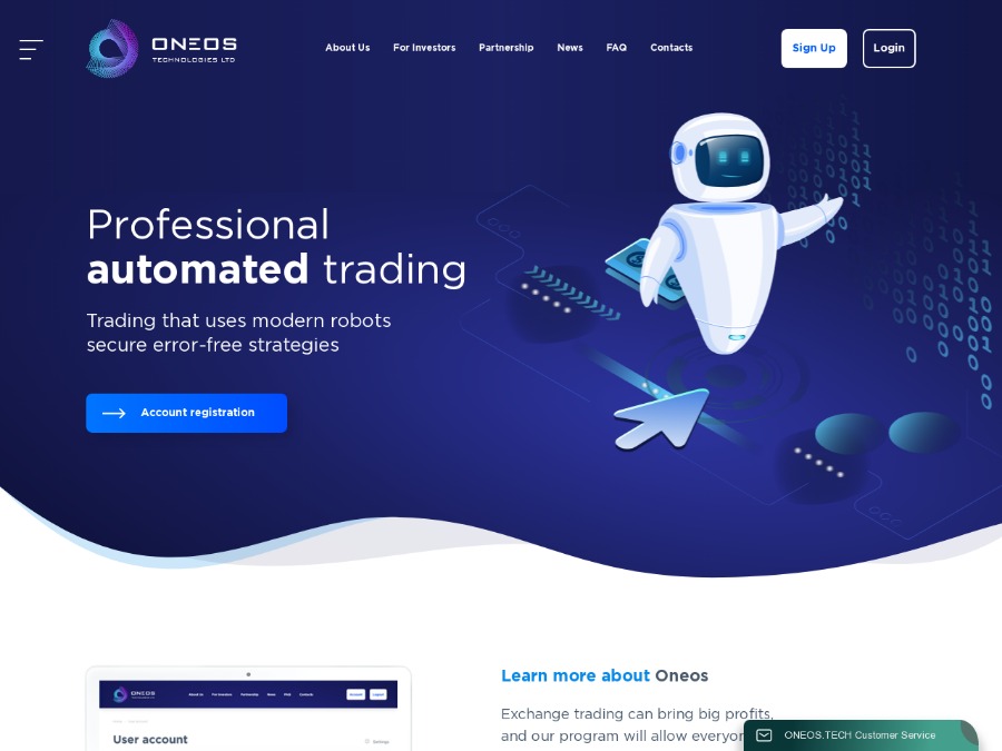 Oneos - свежий проект с интересным маркетингом, профит 33 - 49% за 28 дн.