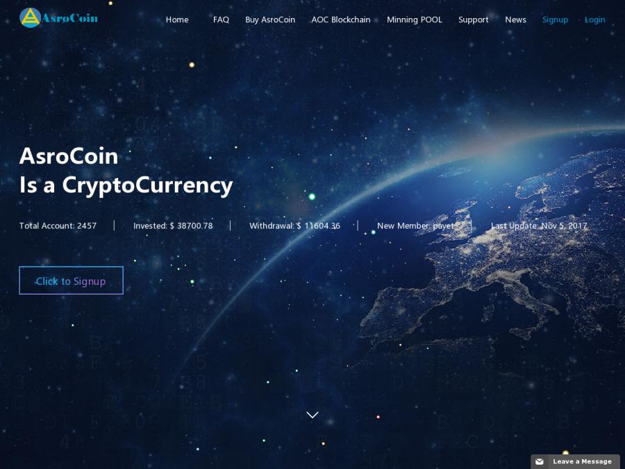 AsroCoin - офсайт криптовалюты AOC, инвестиции, трейдинг и майнинг пул