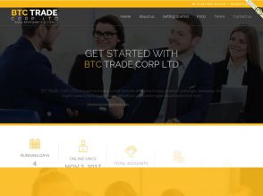 BTC Trade Corp LTD - заработок Bitcoin и USD от 11% в сутки на инвестициях