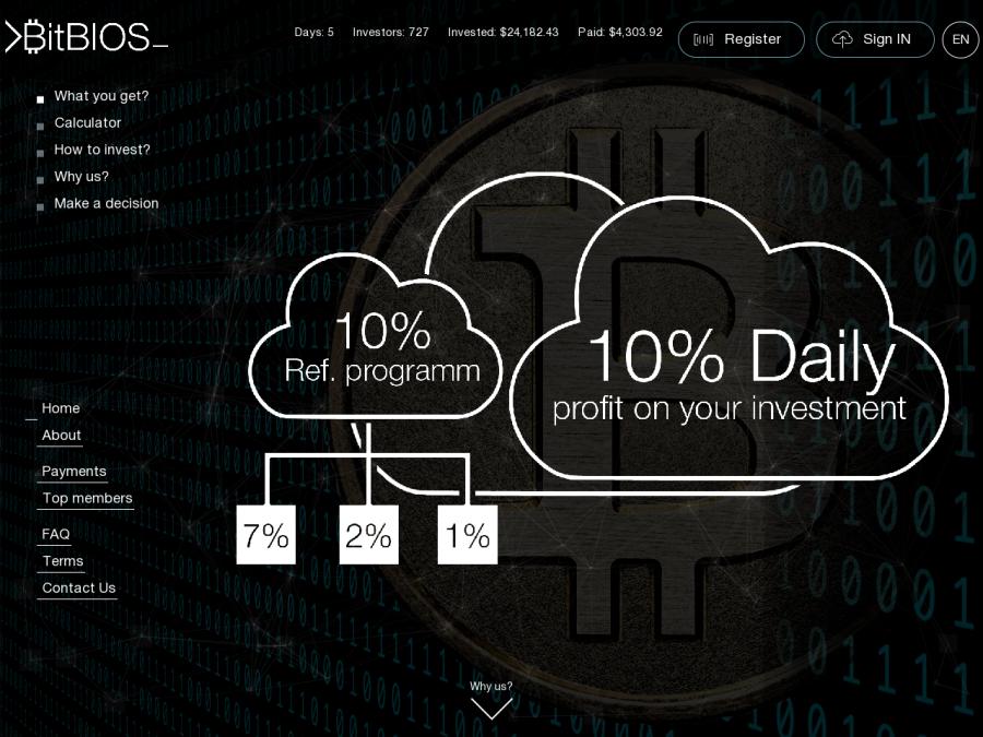 BitBIOS LTD - заработок долларов и Bitcoin на инвестициях от 10% за сутки