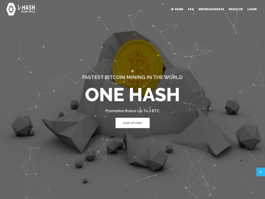 1 Hash - заработок Биткоин на псевдо майнинге с бонусом 0.005 Bitcoin