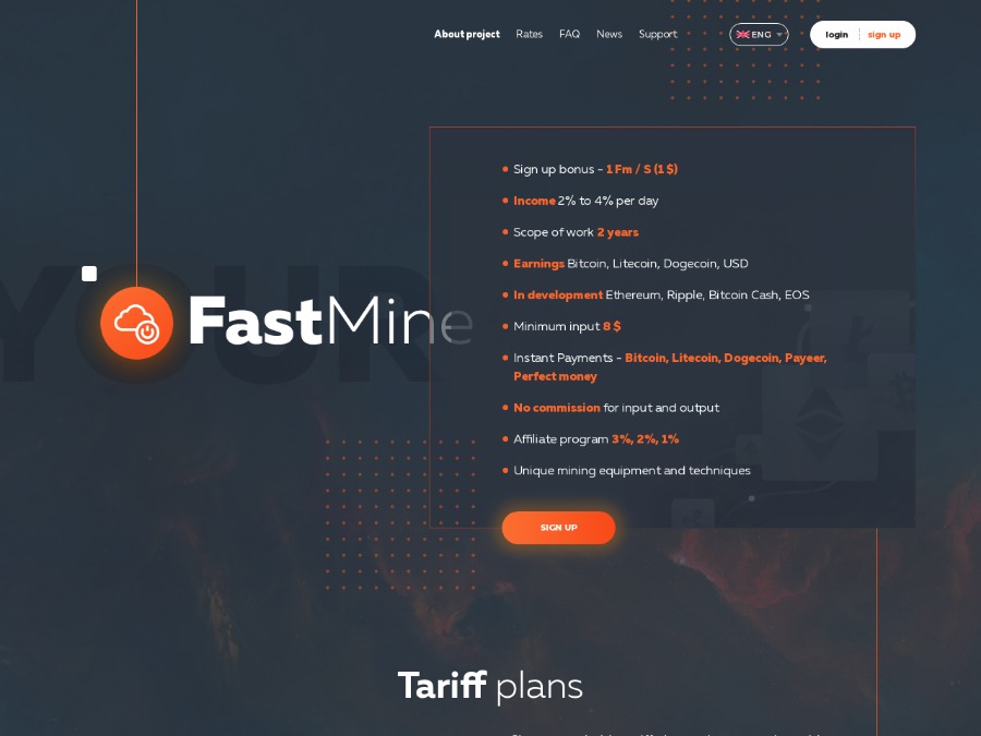 FastMine LTD - новый псевдо-майнинг USD / BTC / LTC / DOGE, бонус +1 USD