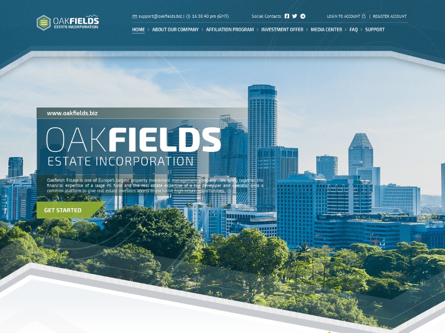 OakFields Estate - свежий хайп с доходом 4.5 - 5.5% в день сроком на 1 месяц