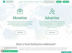 EvaDav - монетизация любого геотрафика push-уведомлениями и popunder