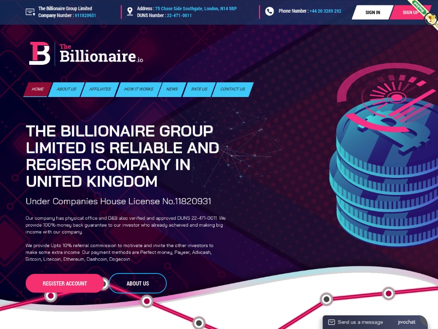 The Billionaire Group Limited - старый и платящий хайп от +1% за 1 день, $10