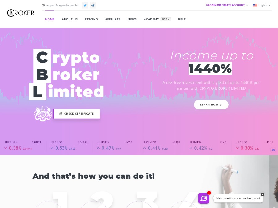 Crypto Broker Limited - новый платящий средник: 5 - 120% за 3 - 30 дней, $15