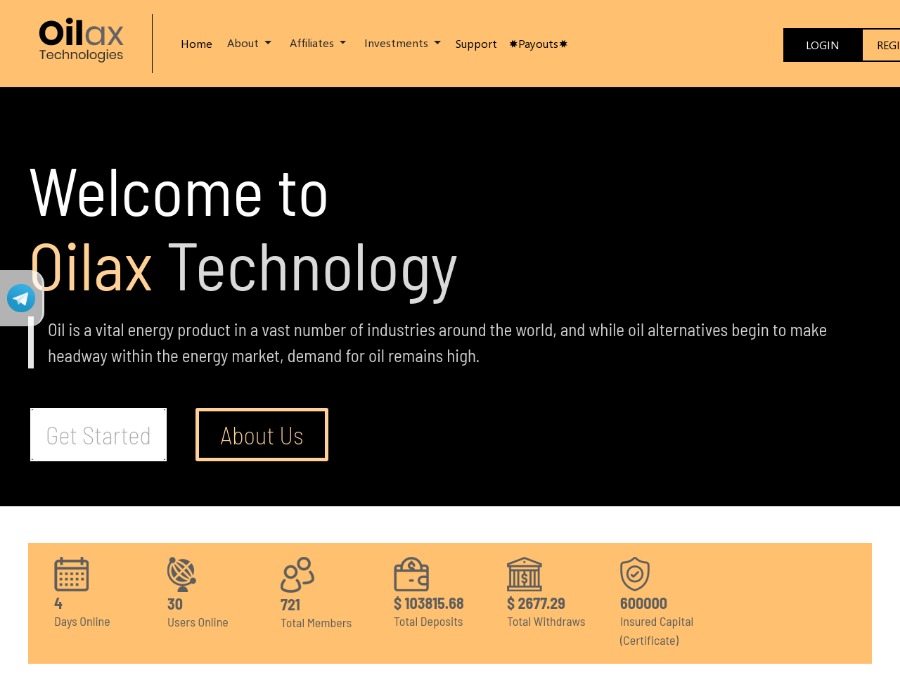 Oilax Technology - интересный проект с доходом: 9% на 12 дней (108%), $10