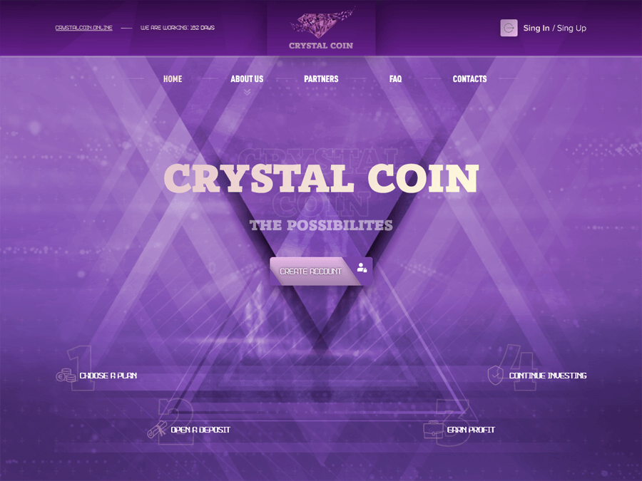 Crystal Coin Online - пассивный заработок: 1.1 - 1.4% на 15 - 30 дней, от $10