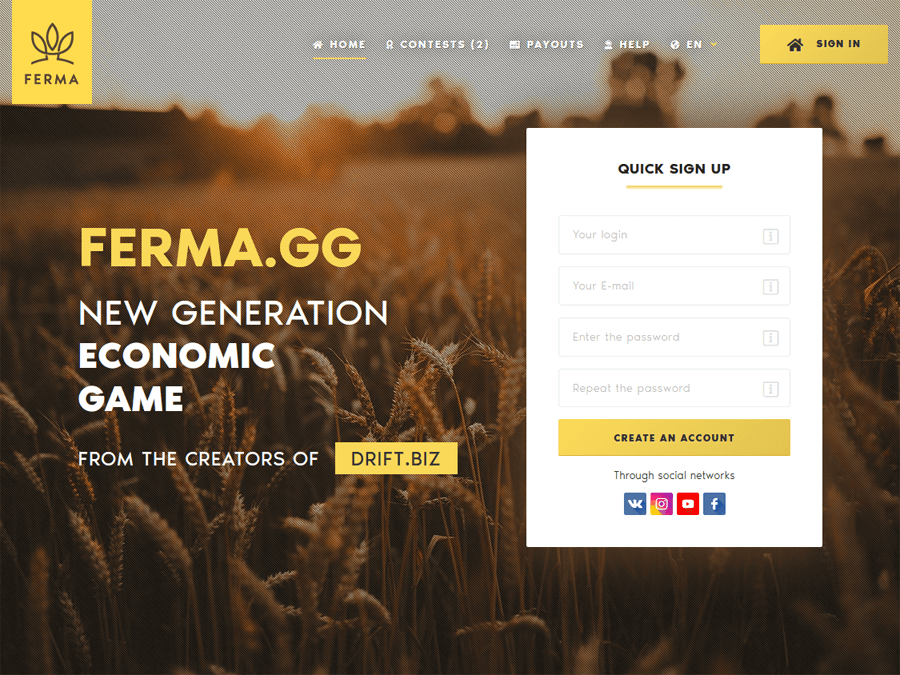 Ferma.GG - новая игра с рабочим маркетингом и страховкой, 20-36% в месяц