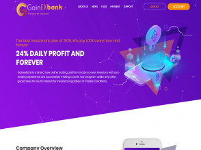 GainexBank - новый фастовый почасовик от +0.4% в час бессрочно, страховка